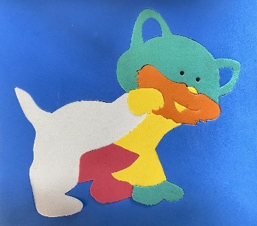 <p>75. CAT SHAPED RUBBER JIGSAW PUZZLE</p>